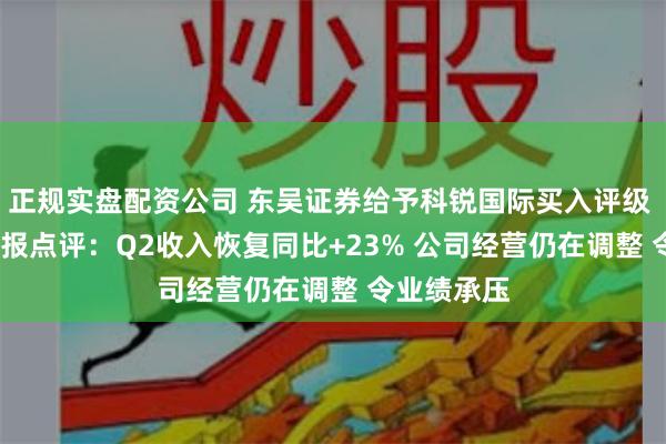 正规实盘配资公司 东吴证券给予科锐国际买入评级 2024年中报点评：Q2收入恢复同比+23% 公司经营仍在调整 令业绩承压