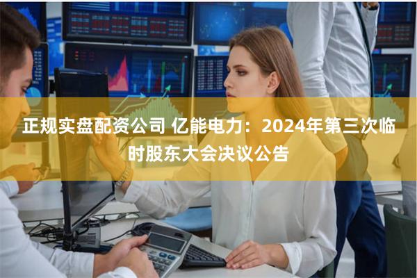 正规实盘配资公司 亿能电力：2024年第三次临时股东大会决议公告